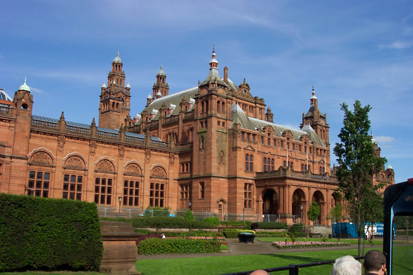 Glasgow building from bus
