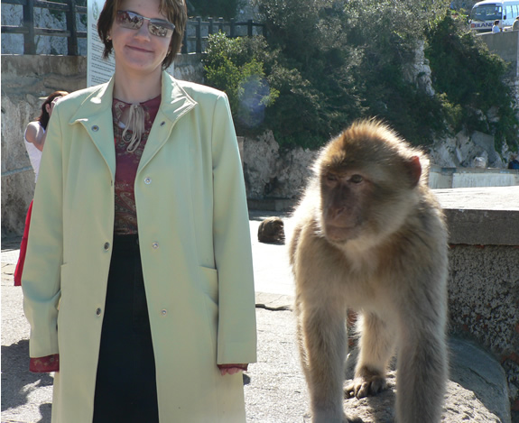 Cathy and monkey